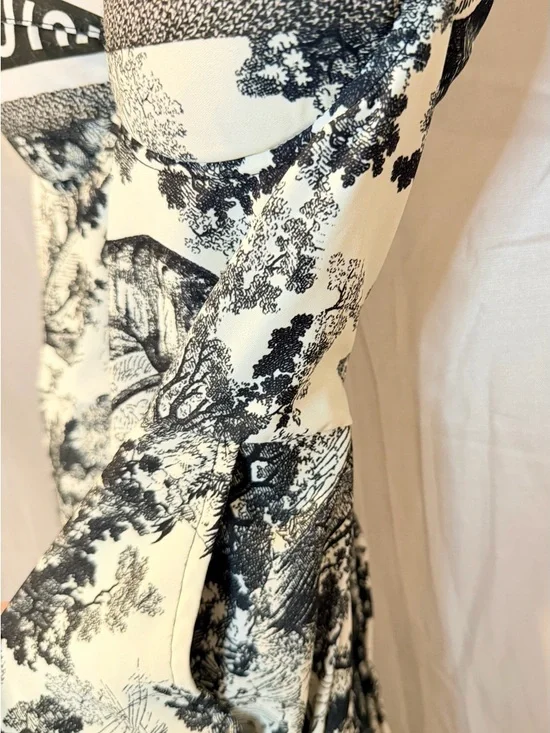 Dior Black and White Toile Midi Slip Dress - Picture 3 of 4